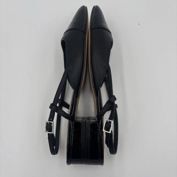 Steve Madden Women's Belinda-R Slingback Flats Black Cap Toe Size 9 - Picture 4 of 8